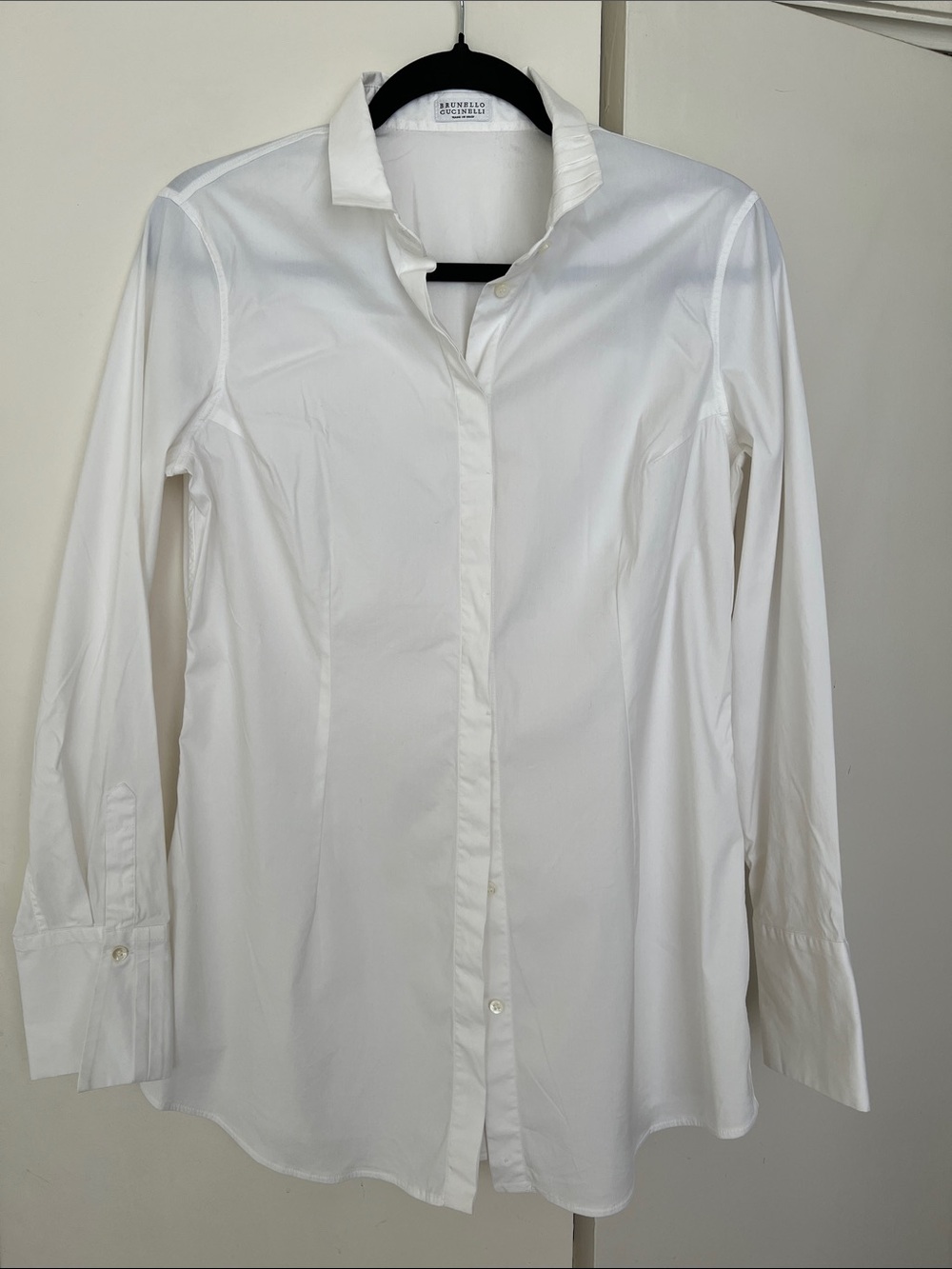 Brunello Cucinelli Elegant White Cotton Button-Front Shirt